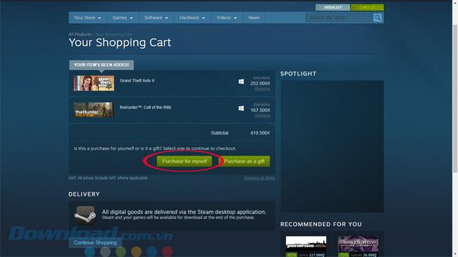 Instruction for payment in Vietnamese Dong on Steam