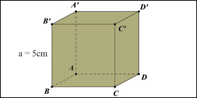 एक घन के क्षेत्रफल और आयतन की गणना के सूत्र के उदाहरण हैं