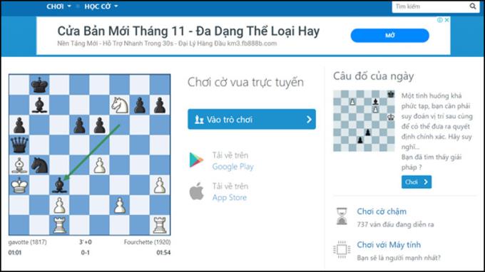 2 free ways to play chess against the computer, popular on the computer