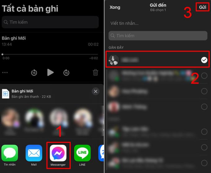 Cómo enviar archivos de audio a través de Messenger en iPhone, teléfonos Android