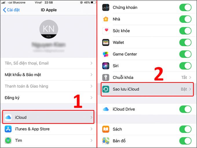 Cara menonaktifkan sinkronisasi akun iCloud, foto, kontak di iPhone sederhana