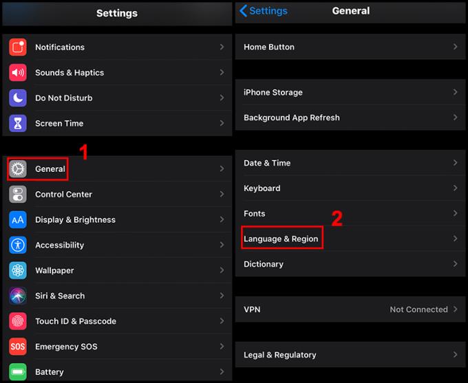 Instructions on how to change the language from English to Vietnamese on iPhone, iPad