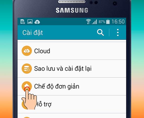 Samsung Galaxy A5'deki basit modu hızlı bir şekilde açma ve kapatma talimatları