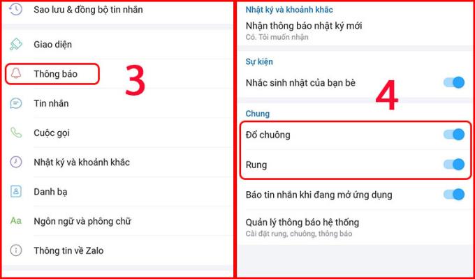 How to turn off vibration, message alert Zalo on iPhone and Android phones