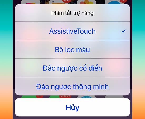 Instructions on how to turn on and off accessibility shortcuts on iPhone 8 quickly