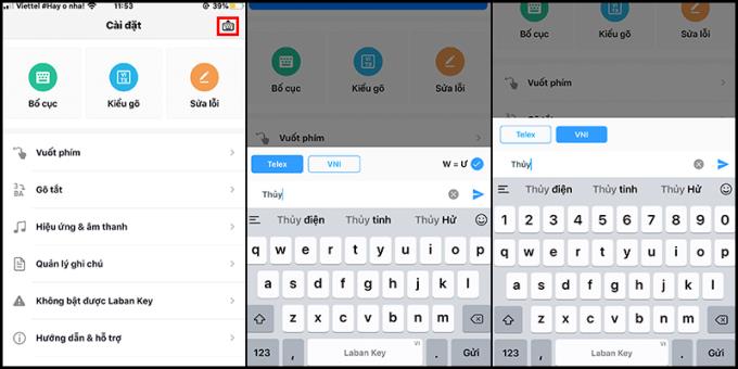Vietnamesische Schreibmethode von VNI, Telex auf iPhone, iPad akzentuiert