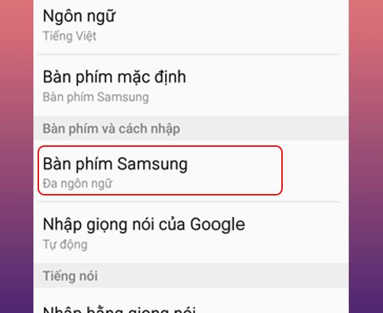 Instructions to change keyboard language on Samsung Galaxy Note 5