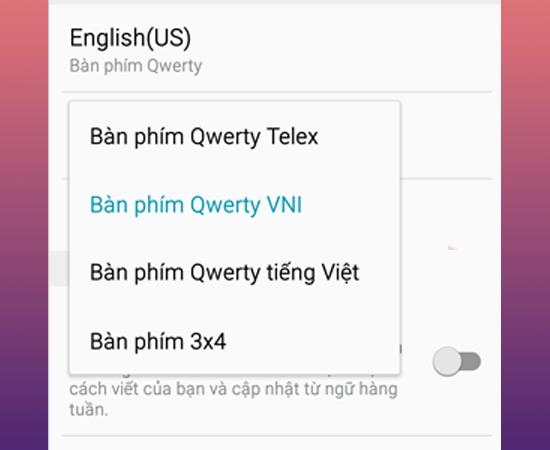 Instructions to change keyboard language on Samsung Galaxy Note 5