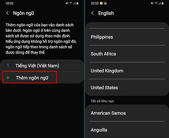 Istruzioni su come cambiare la lingua del telefono Samsung Galaxy A9 Pro
