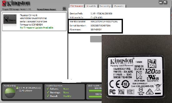Anleitung zum Überprüfen von echten Kingston SSD-Festplatten