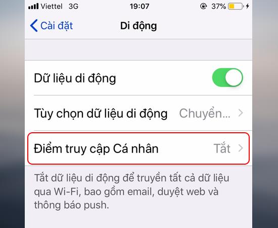 5 steps to turn on Personal Hotspot on iPhone, iPad is hidden