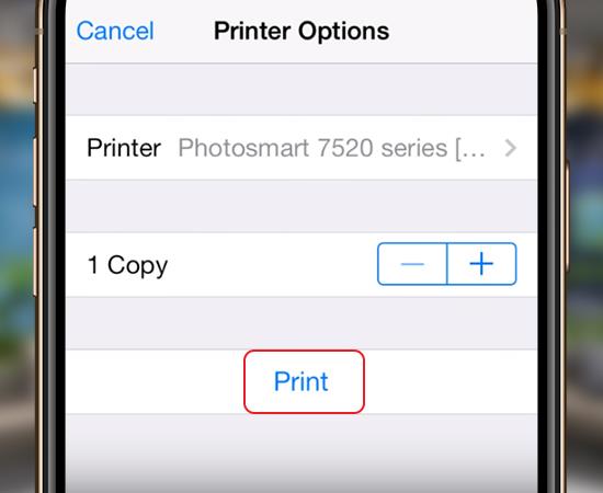 Petunjuk mengenai cara menyambungkan pencetak dan mencetak dari iPhone, iPad