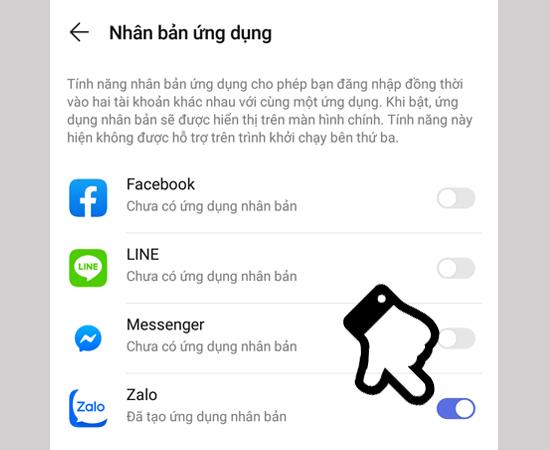 Android'de 2 Facebook ve Zalo hesabını kullanmanın en kolay yolu