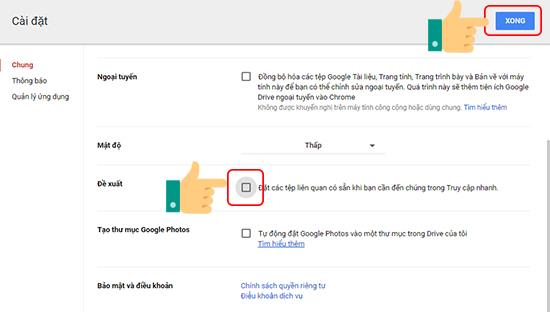Schnellzugriff auf Google Drive deaktivieren