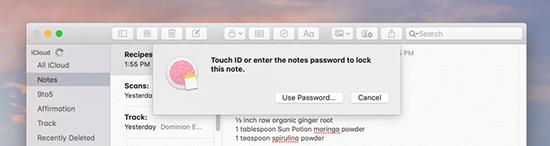 Cara mengunci aplikasi note di Iphone dan Macbook
