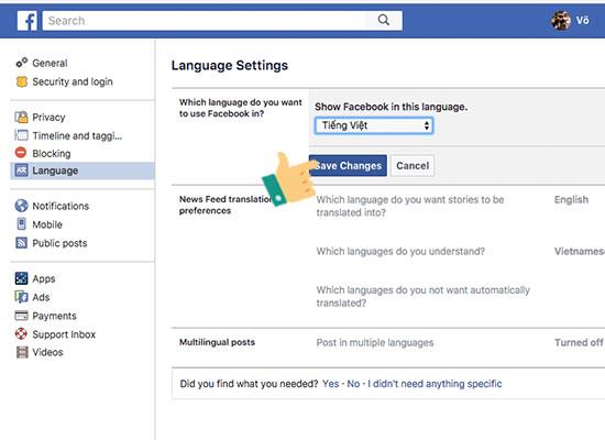 Arahan untuk menukar bahasa Facebook pada telefon dan komputer