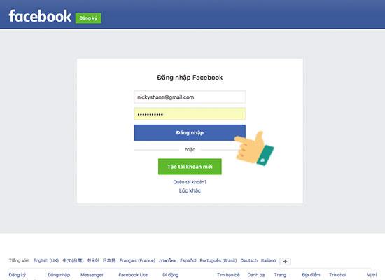 Facebook hesabıyla Zalo'ya giriş yapmanın basit yolu