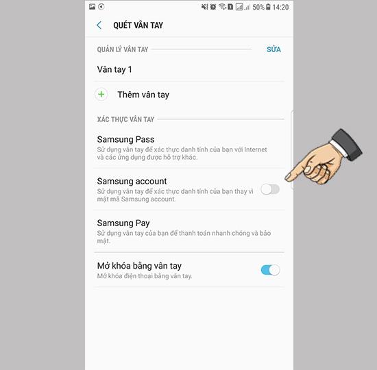 Enable fingerprint instead of password on Samsung Galaxy Note FE
