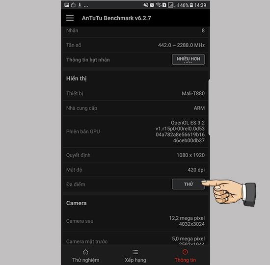 Lihat skor sentuh pada Samsung Galaxy Note FE