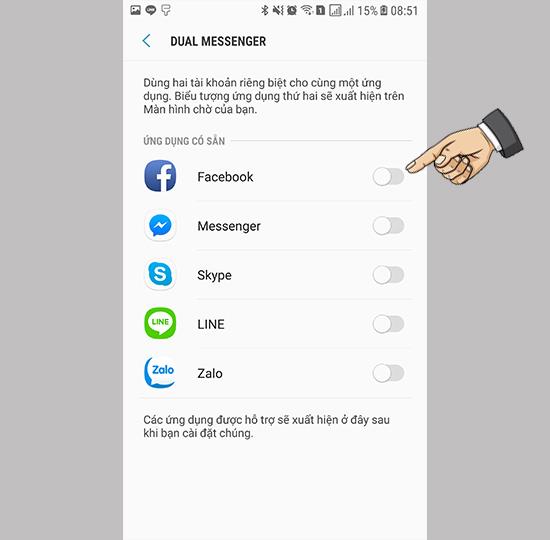 Duplique o aplicativo no Samsung Galaxy Note FE