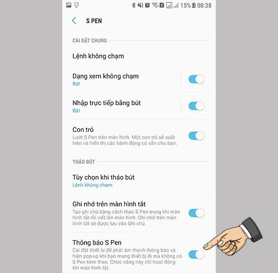 Aktifkan notifikasi S Pen pada Samsung Galaxy Note FE