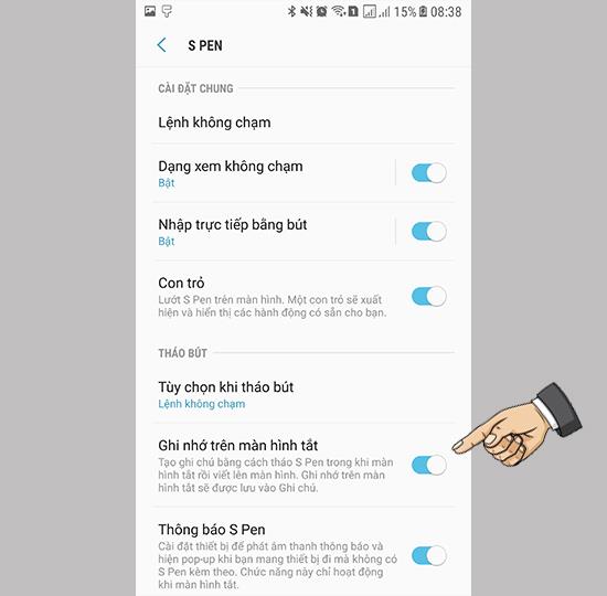 Matikan memo skrin Samsung Galaxy Note FE