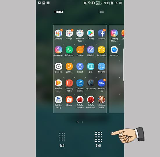 Zmień rozmiar siatki ekranu aplikacji Samsung Galaxy Note FE
