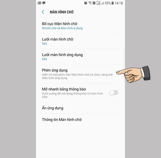 Alihkan tampilan tombol aplikasi pada Samsung Galaxy Note FE