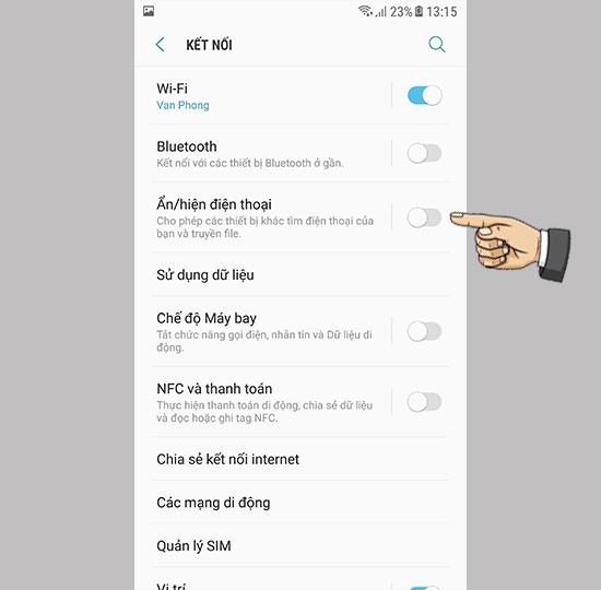 How to enable hidden show phone on Samsung Galaxy Note FE