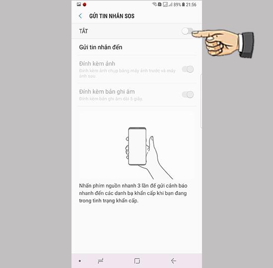 Envie mensagens de emergência no Samsung Galaxy Note 8