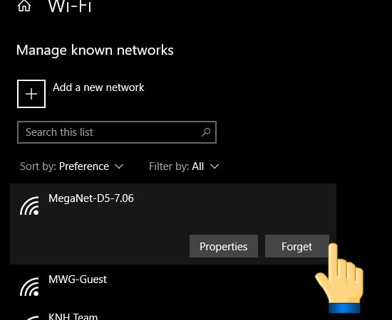 Windows 10'da Wifi şifresi değiştiğinde Wifi'yi yeniden bağlama talimatları