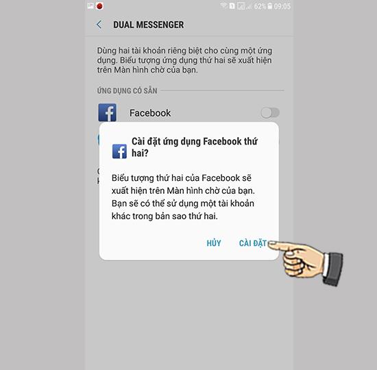 Login 2 Facebook, Zalo accounts on Samsung Galaxy J7 Plus