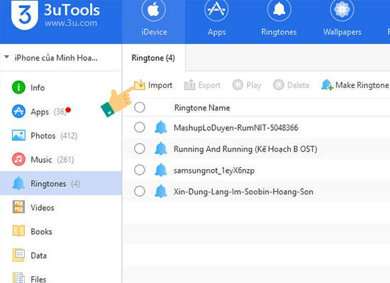 Set ringtones for iPhone with 3uTools