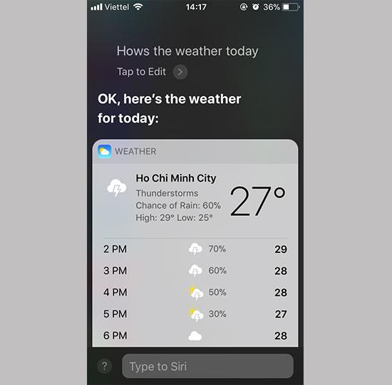 Instructions for typing to command Siri on iOS 11