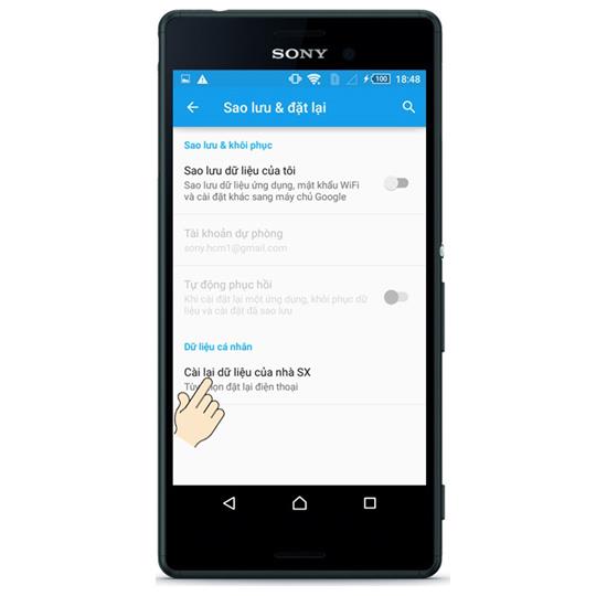 Resetare din fabrică Sony Xperia M4 Aqua Dual