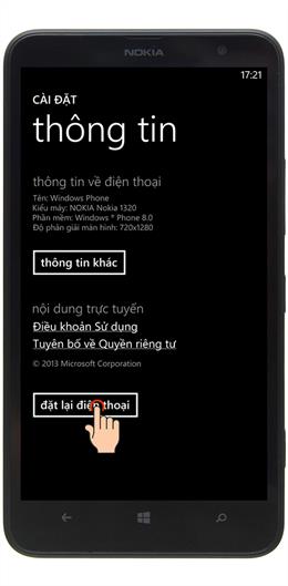 在 Nokia Lumia 1320 上恢復出廠設置