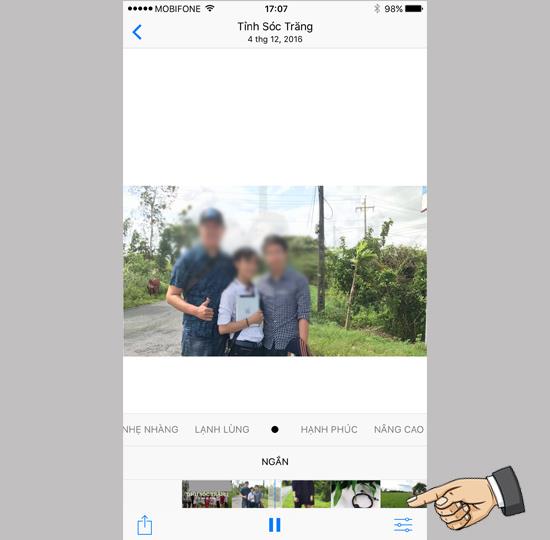 The feature to create photo videos on iOS 10