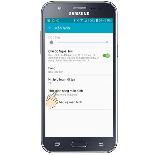 Configuración del brillo de la pantalla del Samsung Galaxy J7