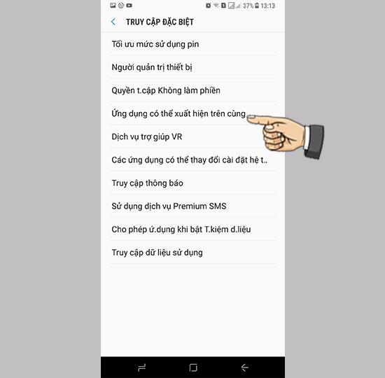 Disable app screen overlay on Samsung Galaxy S8