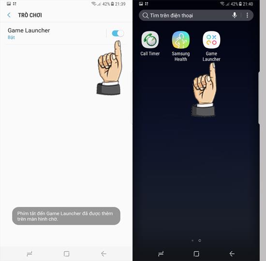 Enable game launcher on Samsung Galaxy S8 Plus