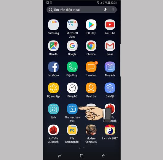 Folder securizat pe Samsung Galaxy S8 Plus