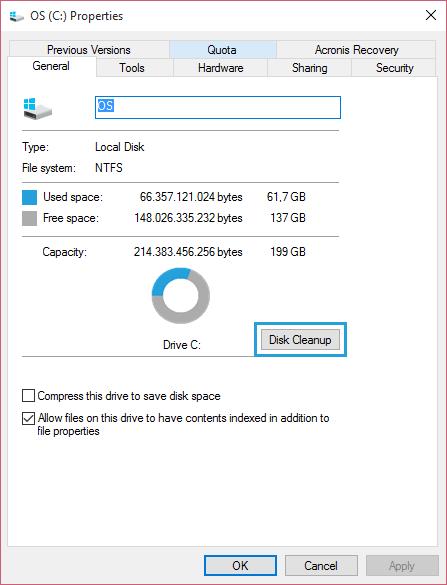 Arahan untuk menghapus folder Windows.old pada Windows 10