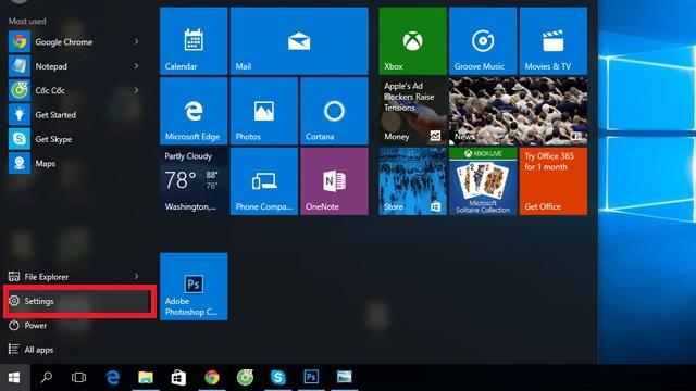 Windows 10'da Başlat Menüsünü geleneksel stile sabitleme talimatları