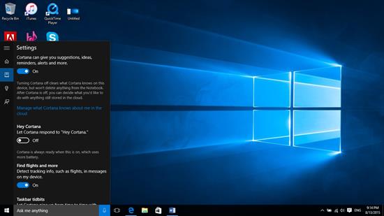 Arahan untuk mengaktifkan ciri pembantu maya Cortana pada Windows 10