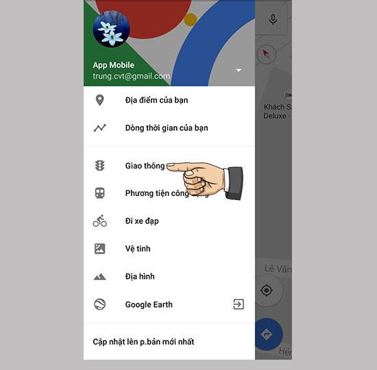 在智能手機上使用 Google 地圖跟踪交通擁堵情況的說明