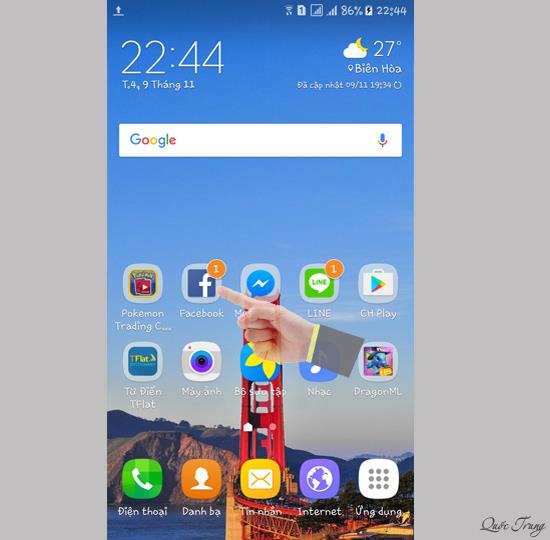 Galaxy S7'deki bir uygulamadan Çoklu Pencere modunu etkinleştirme talimatları