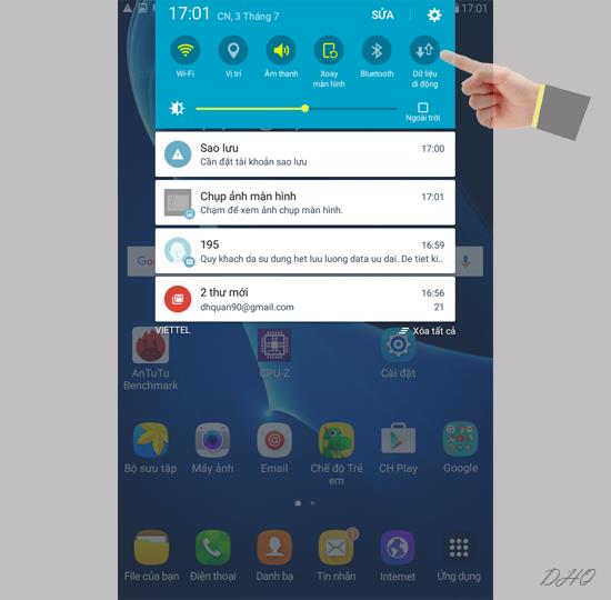 Cara mengaktifkan sambungan data mudah alih pada Samsung Galaxy Tab A6 7.0