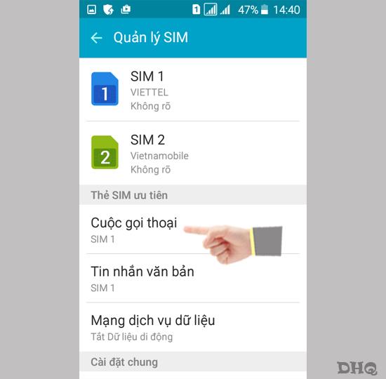 Samsung Galaxy J1 Mini'yi aramak için Sim'i seçin