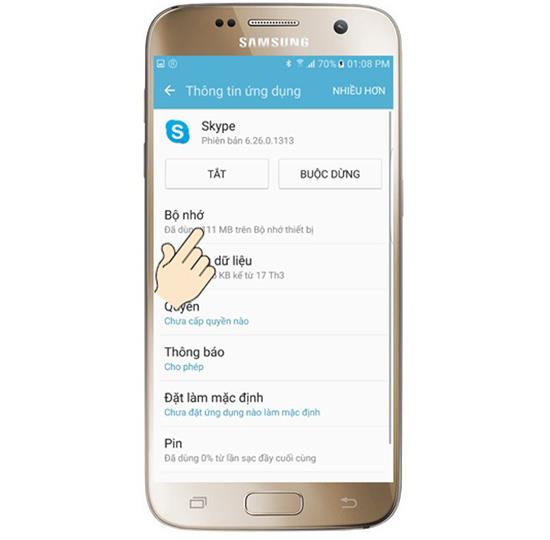 Löschen Sie eine App-Daten auf dem Samsung Galaxy S7