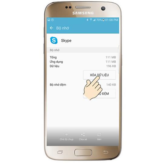Löschen Sie eine App-Daten auf dem Samsung Galaxy S7